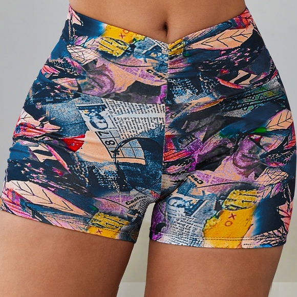 Wide Waistband High Waist Women's Yoga Shorts - Picture 10 of 10